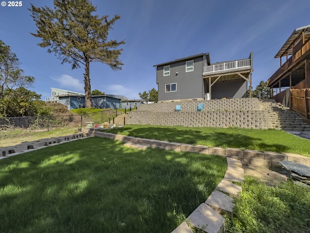 view of yard with fence