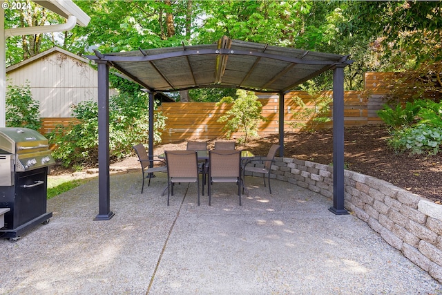 9636 SW Boones Ferry Rd, Portland, OR 97219 - view of patio featuring outdoor dining area, grilling area, and a pergola