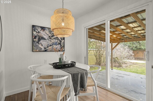 dining room with wood-type flooring