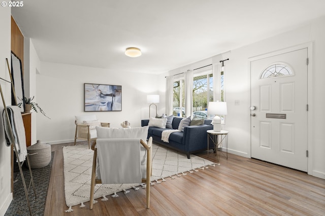 living room featuring light hardwood / wood-style flooring