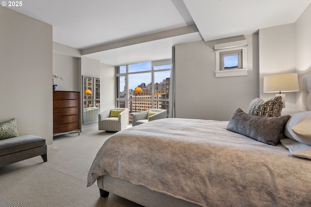 bedroom featuring carpet