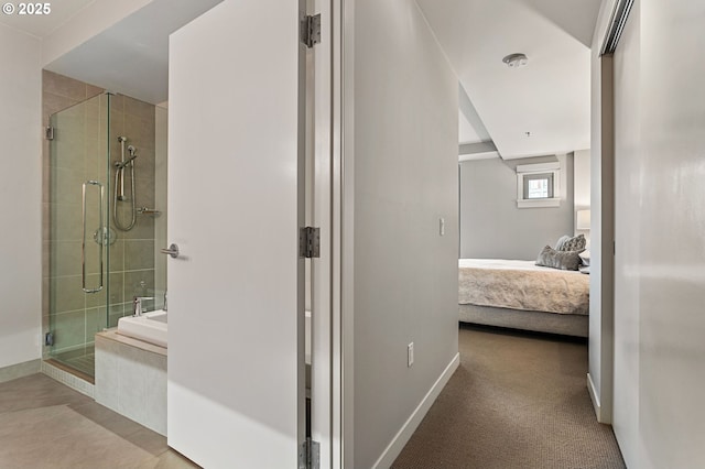 bathroom featuring walk in shower