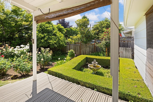 2160 Oakmont Way, Eugene, OR 97401 - wooden deck with a fenced backyard and a patio area
