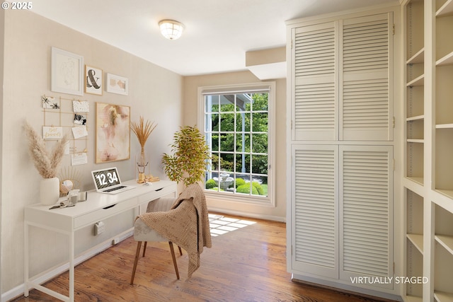 2160 Oakmont Way, Eugene, OR 97401 - home office with wood finished floors and baseboards