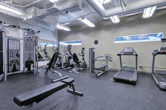 949 NW Overton St Unit 1007, Portland, OR 97209 - workout area featuring a high ceiling
