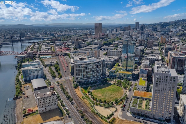 949 NW Overton St Unit 1007, Portland, OR 97209 - view of property location with nearby urban area, a notable bridge, and a water and mountain view
