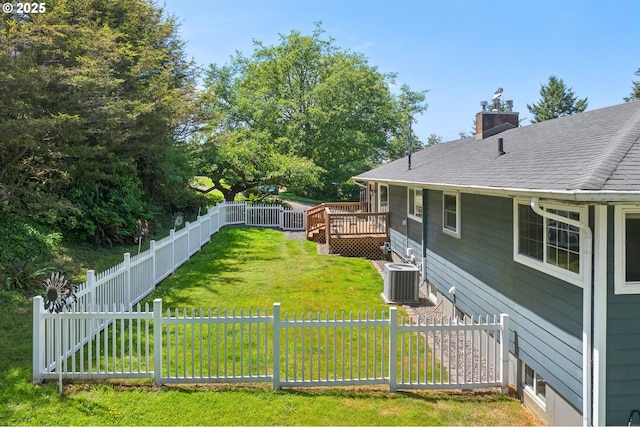 35111 Jefferson Ln, Astoria, OR 97103 - fenced backyard featuring a wooden deck
