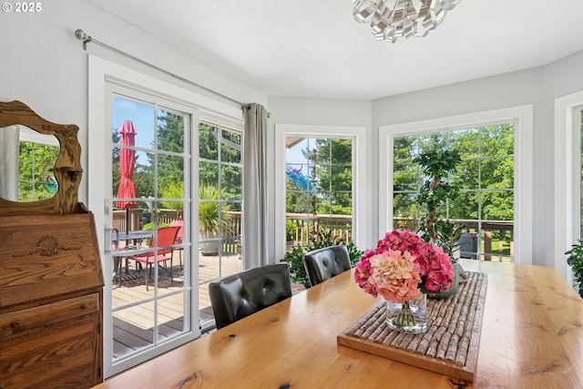 35111 Jefferson Ln, Astoria, OR 97103 - dining room with a chandelier