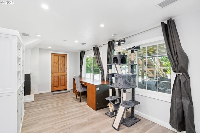 35111 Jefferson Ln, Astoria, OR 97103 - home office featuring recessed lighting and light wood finished floors
