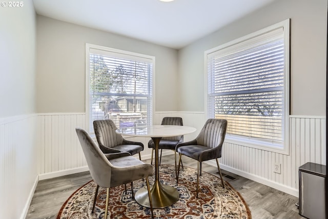 living area featuring hardwood / wood-style floors