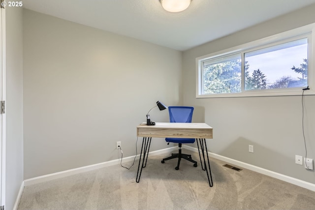 view of carpeted office