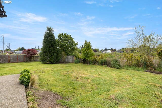 view of yard with fence