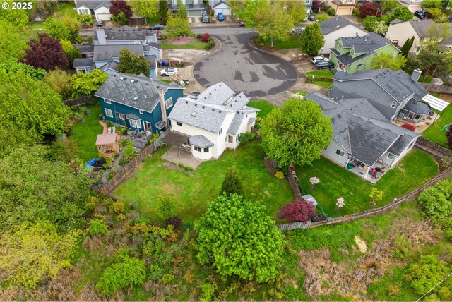 bird's eye view with a residential view