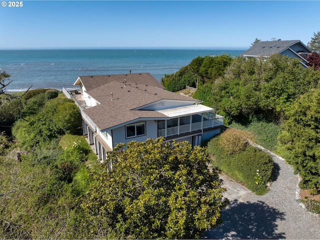 15436 Oceanview Dr, Brookings, OR 97415 - drone / aerial view featuring a water view