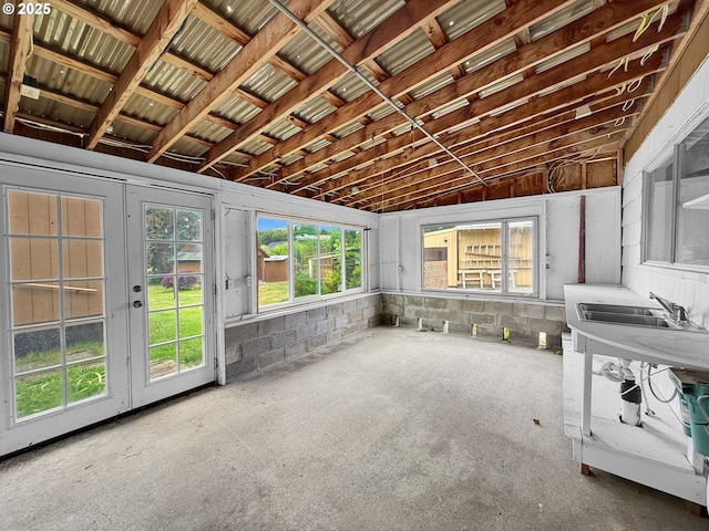 55 Irving St, Cathlamet, WA 98612 - unfurnished sunroom featuring french doors