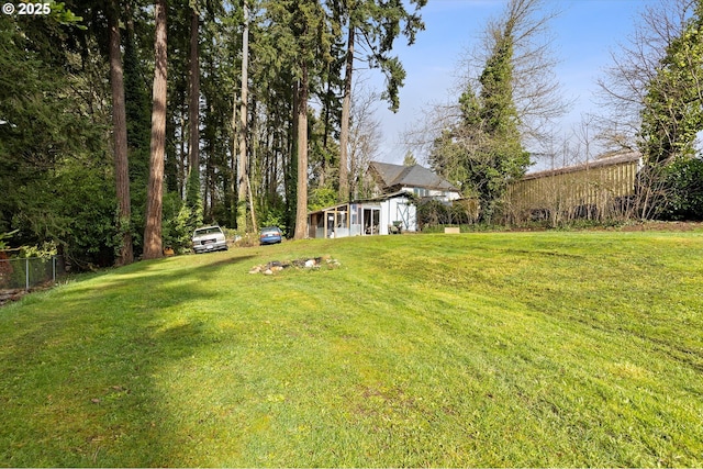 view of yard with fence