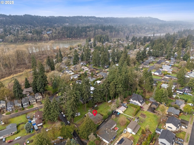 bird's eye view with a residential view