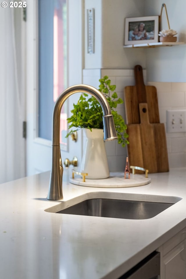 room details with tasteful backsplash and sink