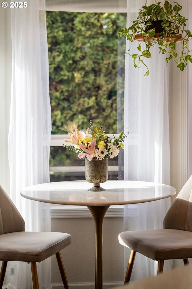 view of unfurnished dining area