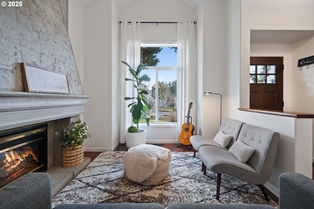 sitting room featuring hardwood / wood-style flooring