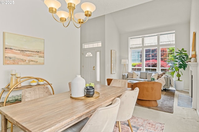 2539 NW 167th Ave, Beaverton, OR 97006 - dining room featuring a chandelier and high vaulted ceiling