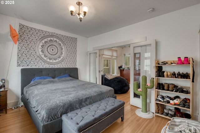 bedroom with wood finished floors