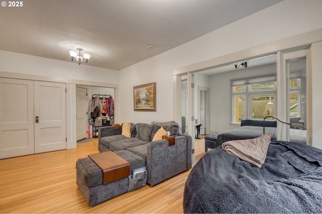 living room with light wood-style flooring