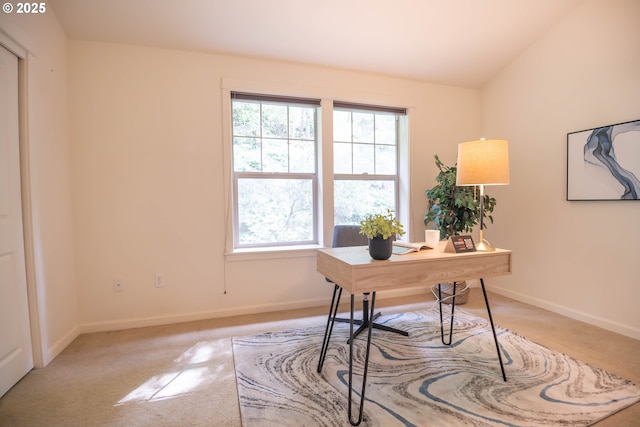 9235 NW Germantown Rd, Portland, OR 97231 - carpeted office with baseboards and vaulted ceiling