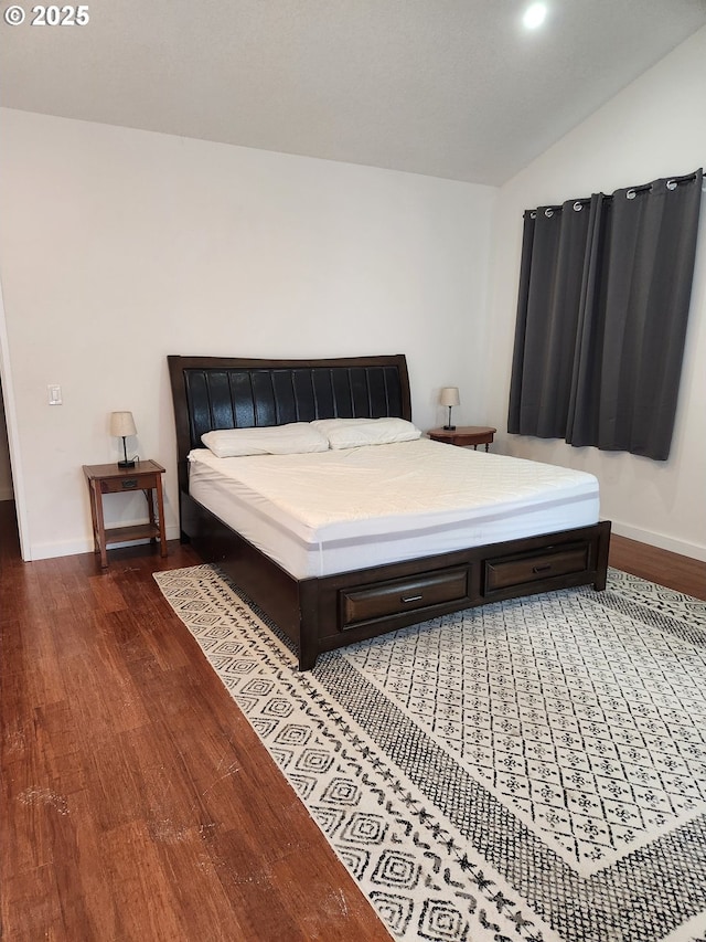 970/974 SE Roberts Ave, Gresham, OR 97080 - bedroom with wood finished floors, vaulted ceiling, baseboards, and recessed lighting