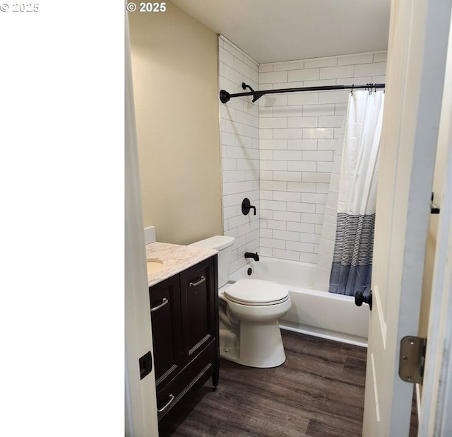 970/974 SE Roberts Ave, Gresham, OR 97080 - bathroom with wood finished floors, vanity, shower / bath combo, and toilet