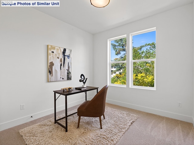 1220 SE Center St Unit 2, Portland, OR 97202 - office area with baseboards and carpet floors