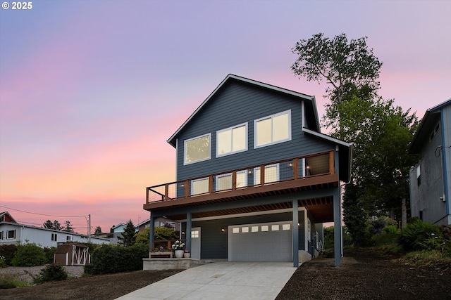 view of front of home with a garage