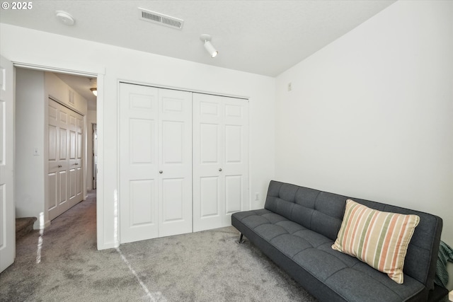 sitting room featuring carpet