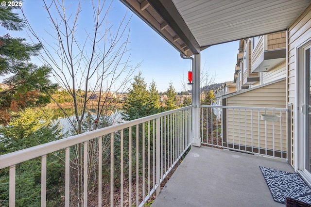 balcony with a water view