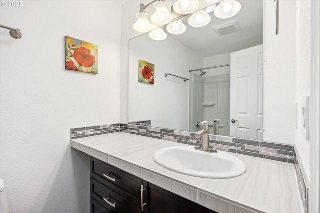 1630 SW Kings Byway, Troutdale, OR 97060 - full bath with vanity, backsplash, a shower, and toilet