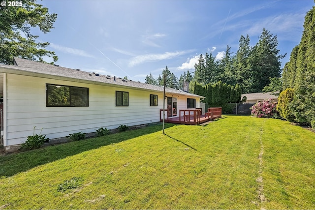 1630 SW Kings Byway, Troutdale, OR 97060 - back of property with a wooden deck and a chimney