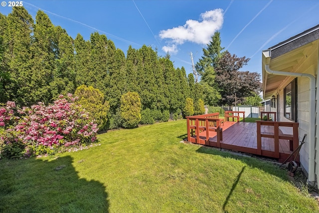 1630 SW Kings Byway, Troutdale, OR 97060 - view of green lawn featuring a wooden deck