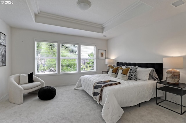 15017 SW Telluride Ter, Beaverton, OR 97007 - carpeted bedroom featuring a tray ceiling and ornamental molding