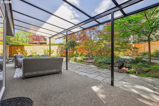 7330 SW Kelsi Ct, Portland, OR 97223 - fenced backyard featuring an outdoor hangout area, a pergola, and a patio