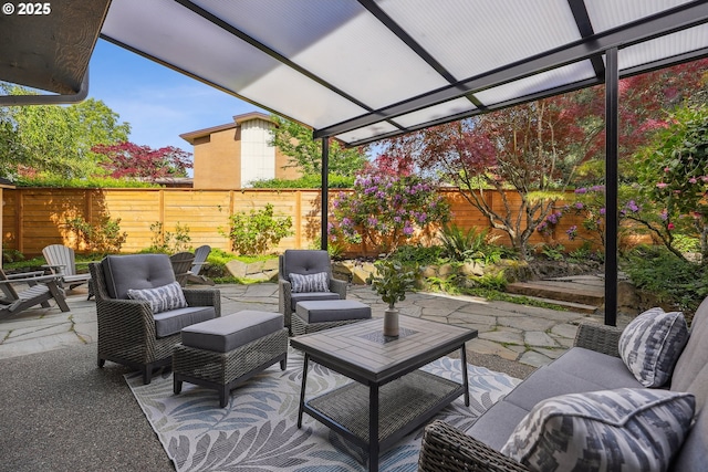 7330 SW Kelsi Ct, Portland, OR 97223 - fenced backyard featuring an outdoor hangout area and a patio