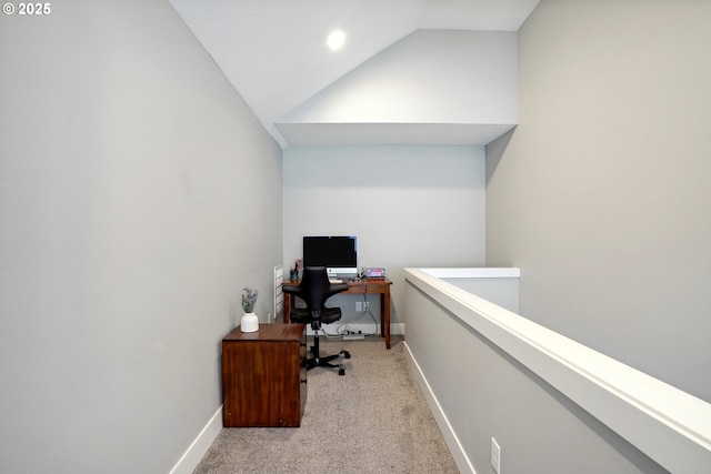 1522 NE Sunrise Ln, Hillsboro, OR 97124 - carpeted office with recessed lighting, baseboards, and vaulted ceiling