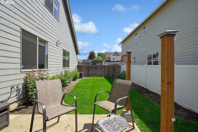 1522 NE Sunrise Ln, Hillsboro, OR 97124 - view of yard featuring a patio, fence, and central AC unit