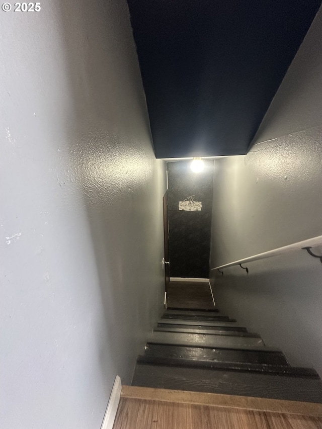 585 Robinhood Ave, Lakeside, OR 97449 - staircase featuring wood finished floors