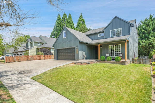 2805 Knox Ridge Ter, Forest Grove, OR 97116 - view of front of house with board and batten siding, concrete driveway, covered porch, and an attached garage