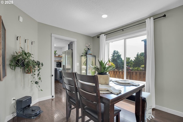 2805 Knox Ridge Ter, Forest Grove, OR 97116 - dining area with dark wood-style flooring, recessed lighting, and a textured ceiling