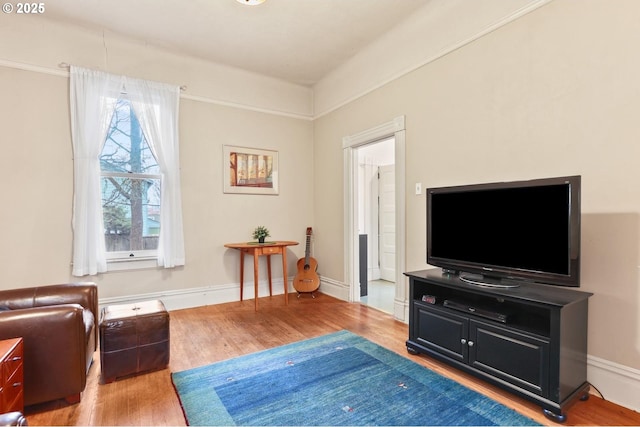 sitting room featuring hardwood / wood-style flooring