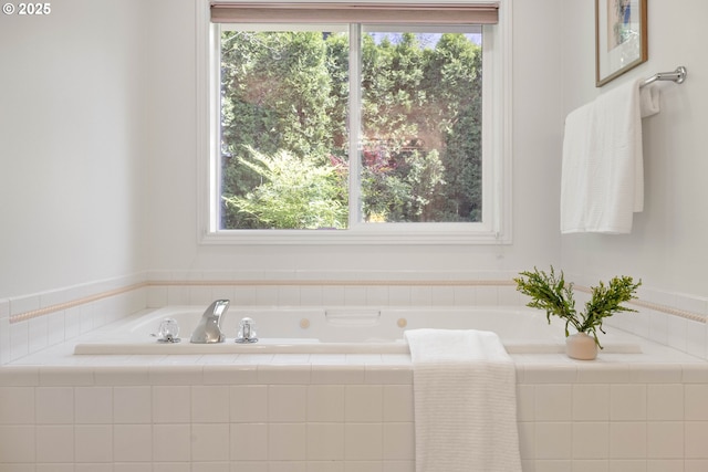 full bath with a garden tub