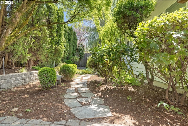 view of yard featuring fence