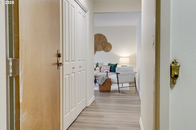 2021 SW Main St Unit 66, Portland, OR 97205 - hallway with light wood-style floors and baseboards