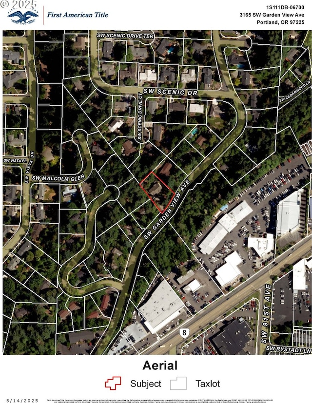 3165 SW Garden View Ave, Portland, OR 97225 - aerial map of property and surrounding area